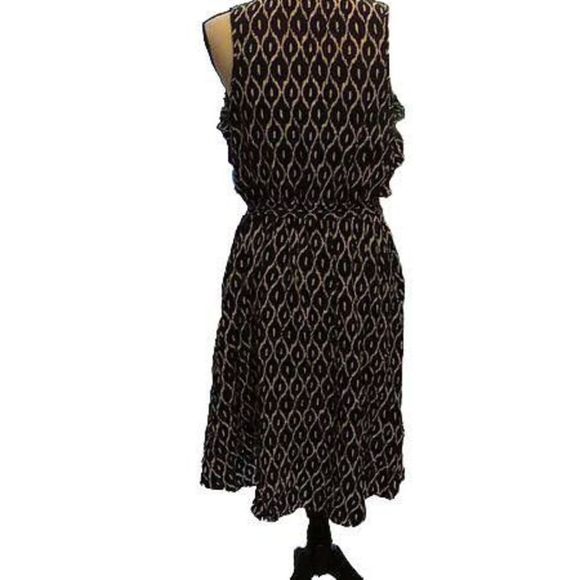 Xhilaration Black & Yellow Front Zip Knee Length Dress Women's Size Large - Picture 5 of 6